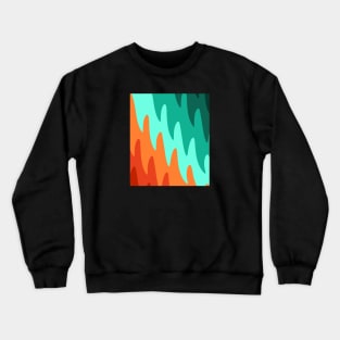 Abstract Flames - Light Green Orange Crewneck Sweatshirt